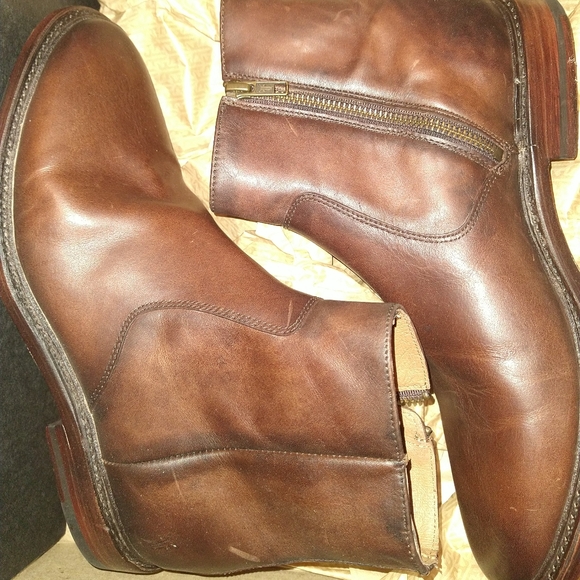 Frye Paul Inside Zip Shoes in Cognac Size 8 - Picture 8 of 10